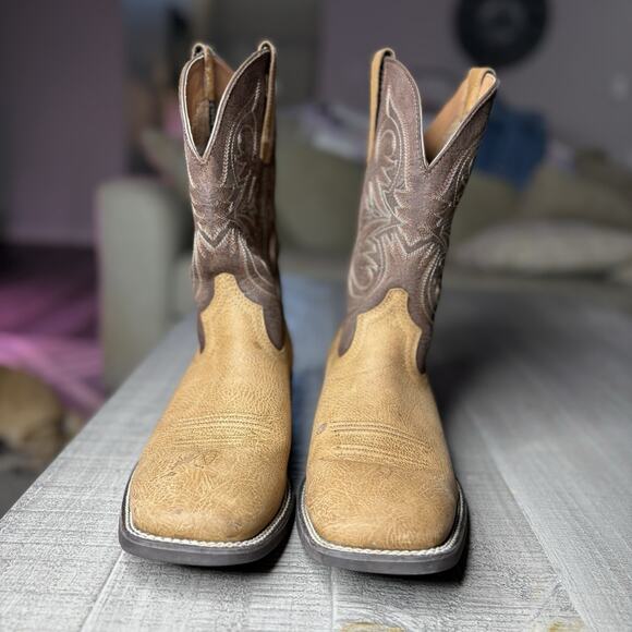 Ariat Men’s Size 12EE Western Cowboy Boot Sport Pardner Western Matte Tan Buck - Picture 3 of 8
